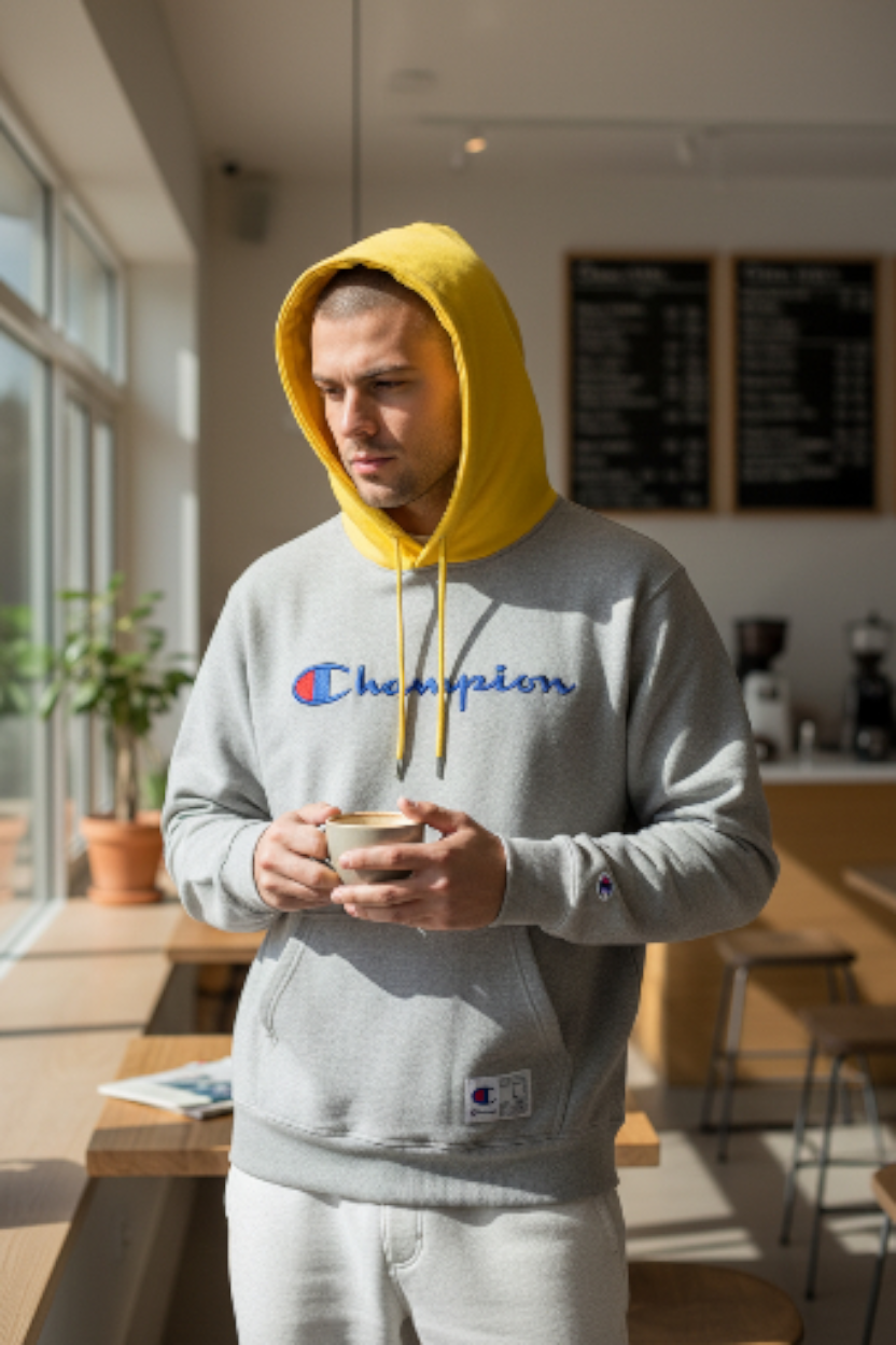 Hoodie Champion Original de Algodón Piel de Durazno – 3 Combinaciones de Color - Image 5