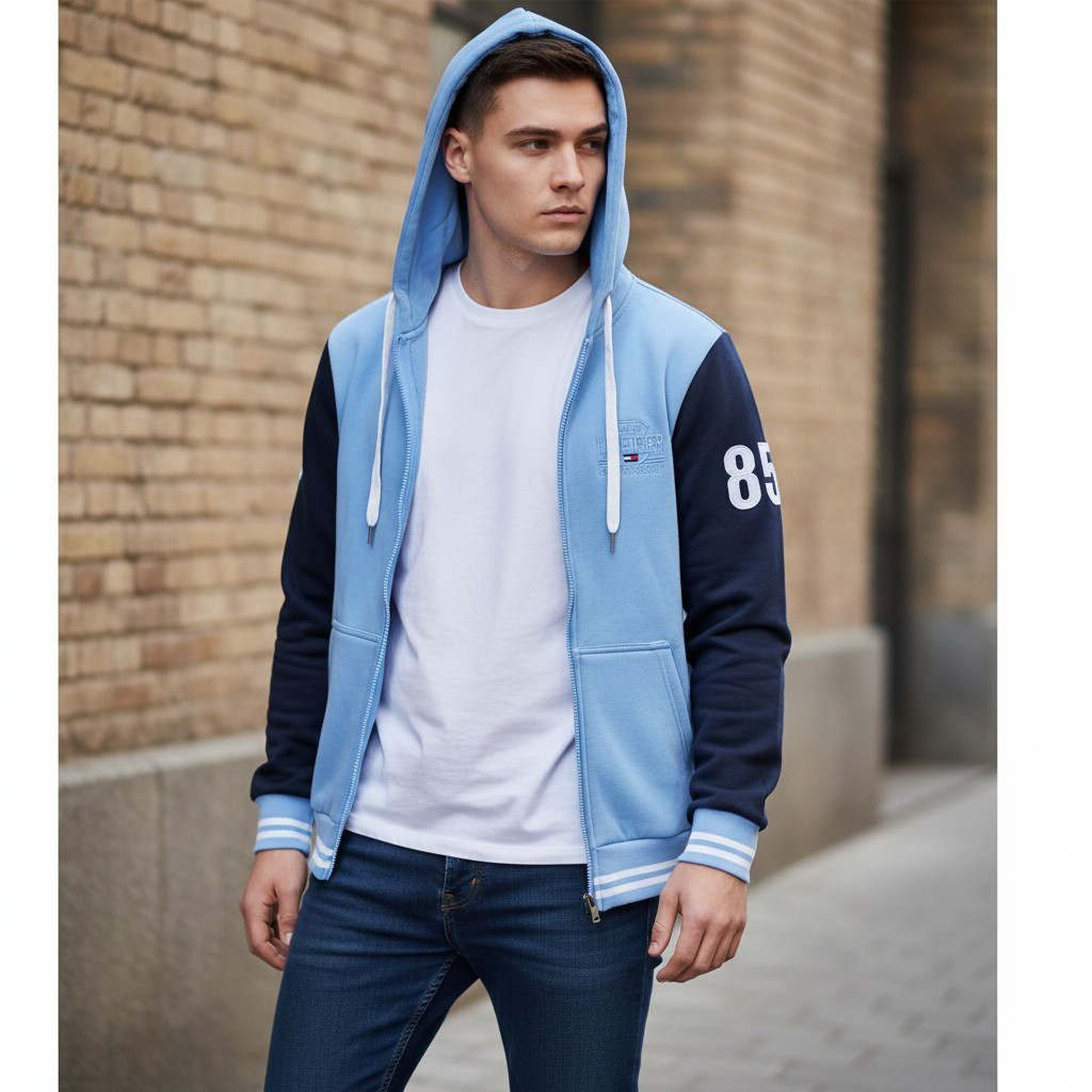 chaqueta Tommy Hilfiger varsity con capucha 100% algodón