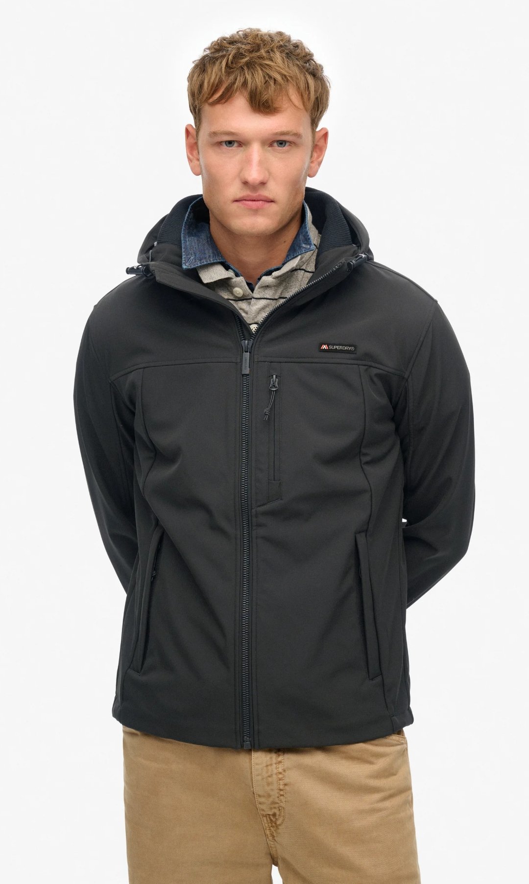 Chaqueta Superdry Hombre Softshell Verde, Negra y Azul con Capucha - Image 17