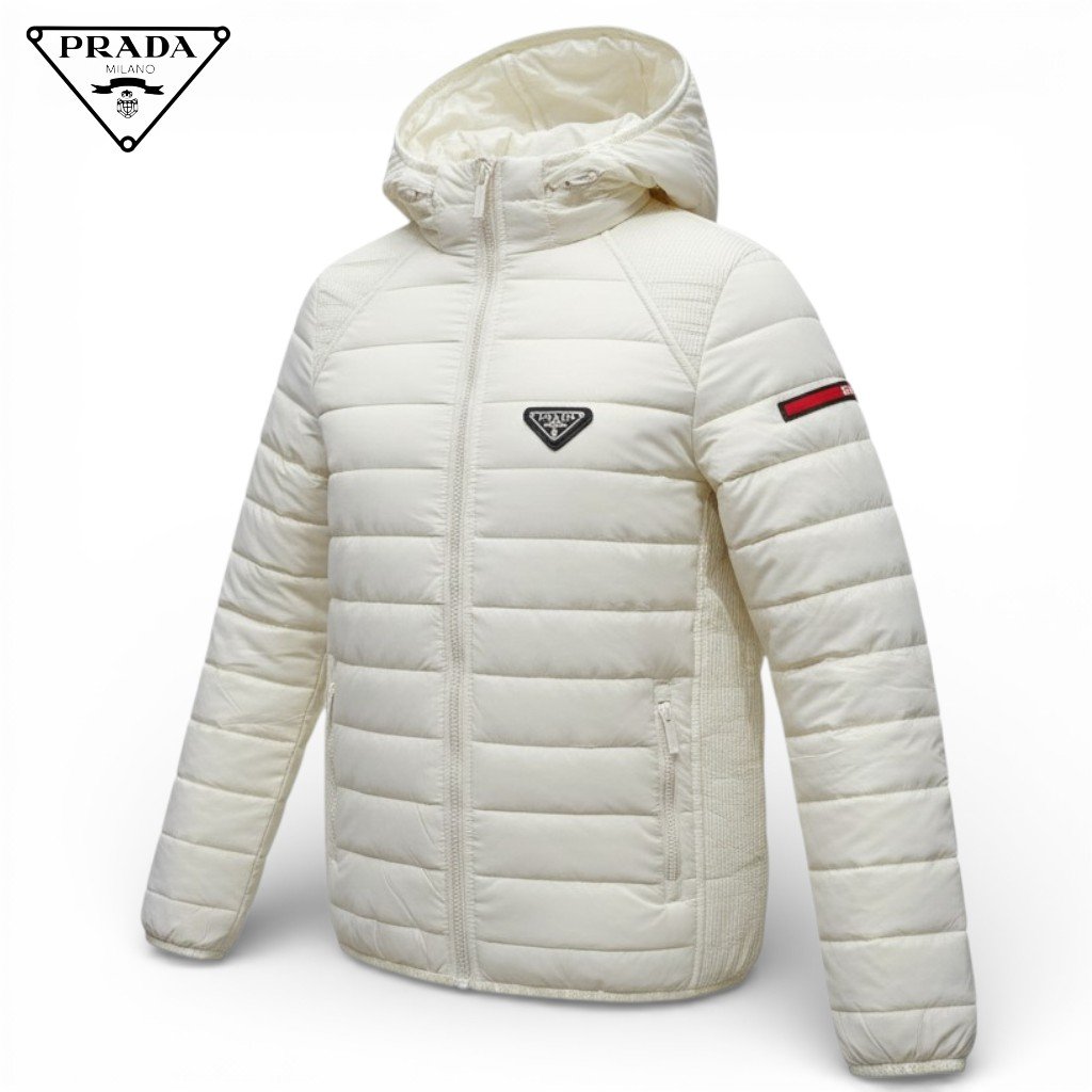 Chaqueta PRADA acolchada poliéster con capucha.