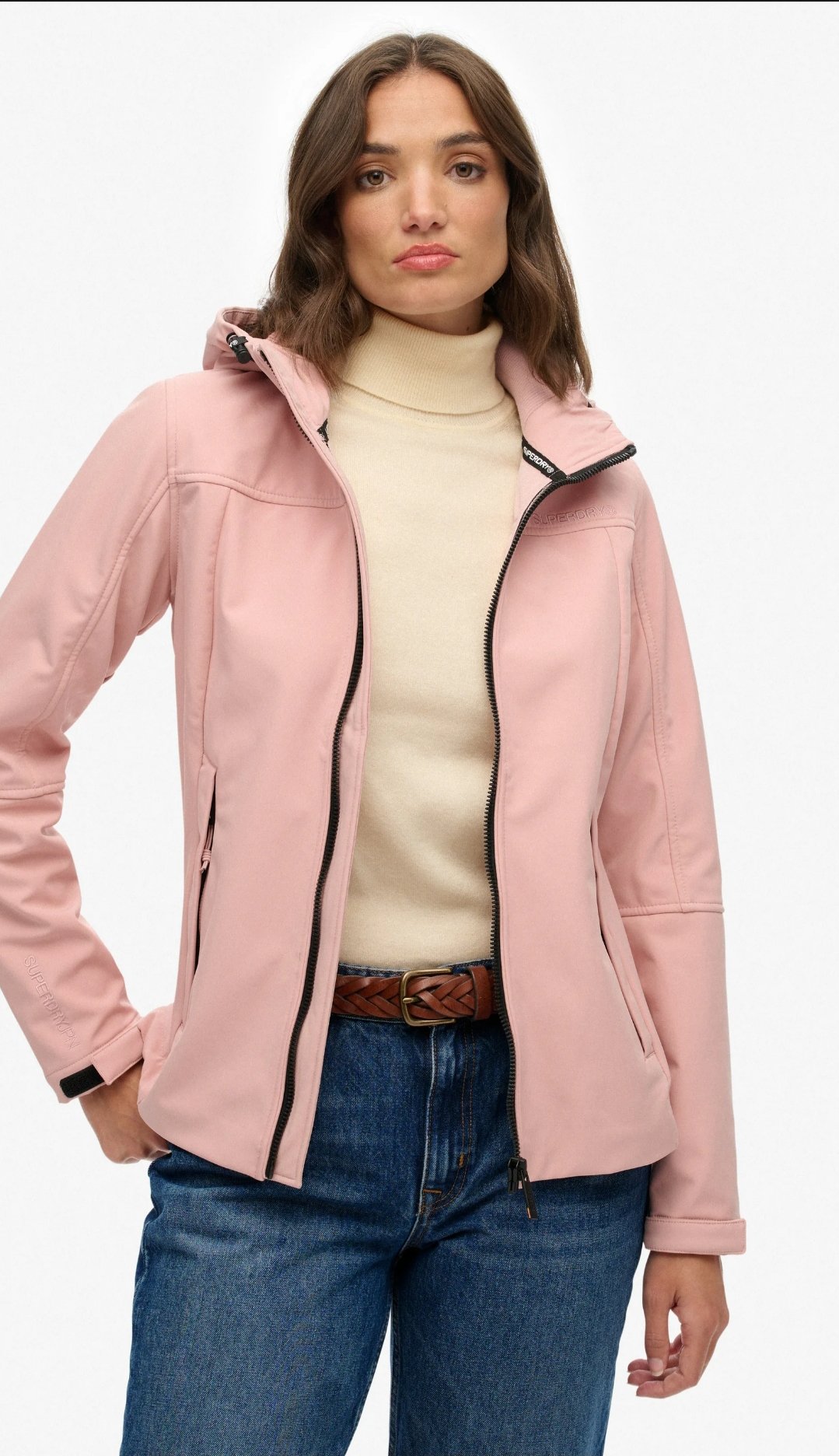 Chaqueta Superdry mujer softshell rosa y negra