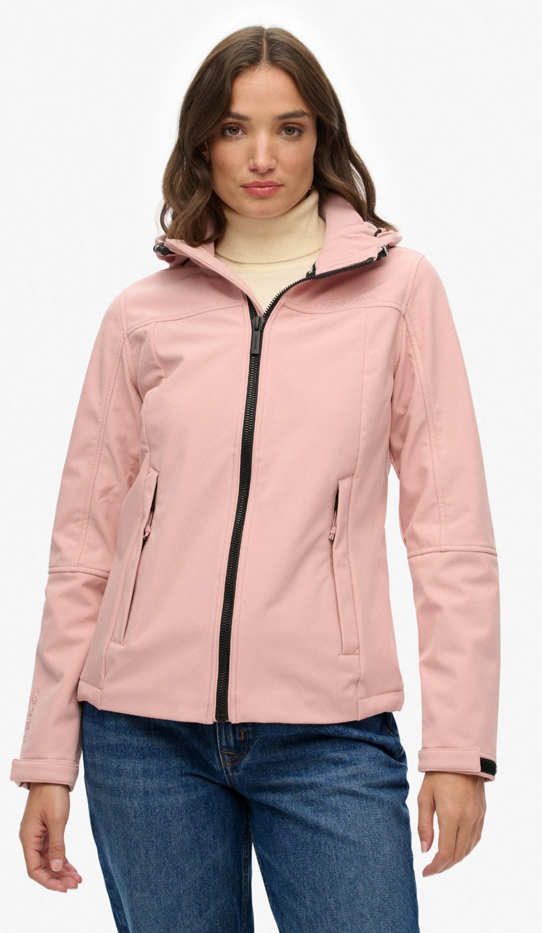 Chaqueta Superdry mujer softshell rosa y negra