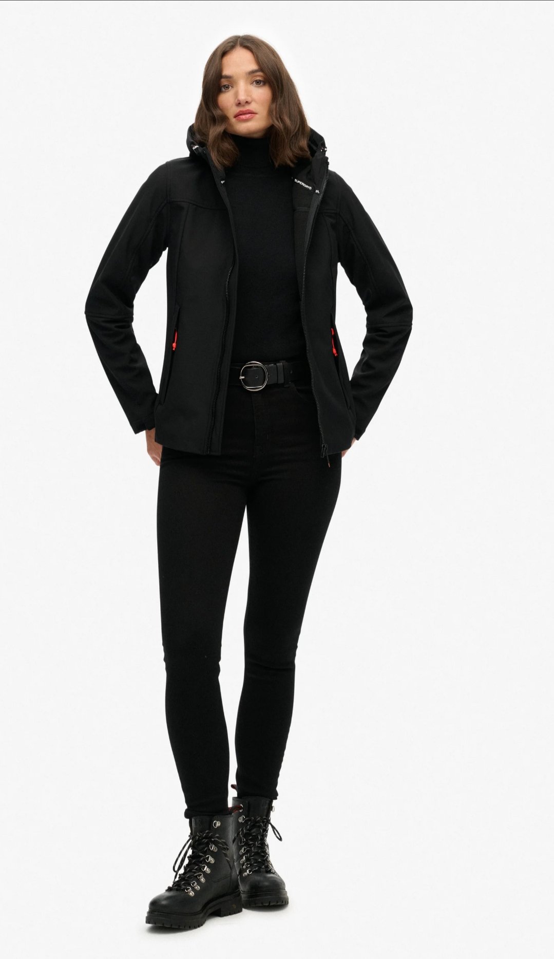 Chaqueta Superdry mujer softshell rosa y negra