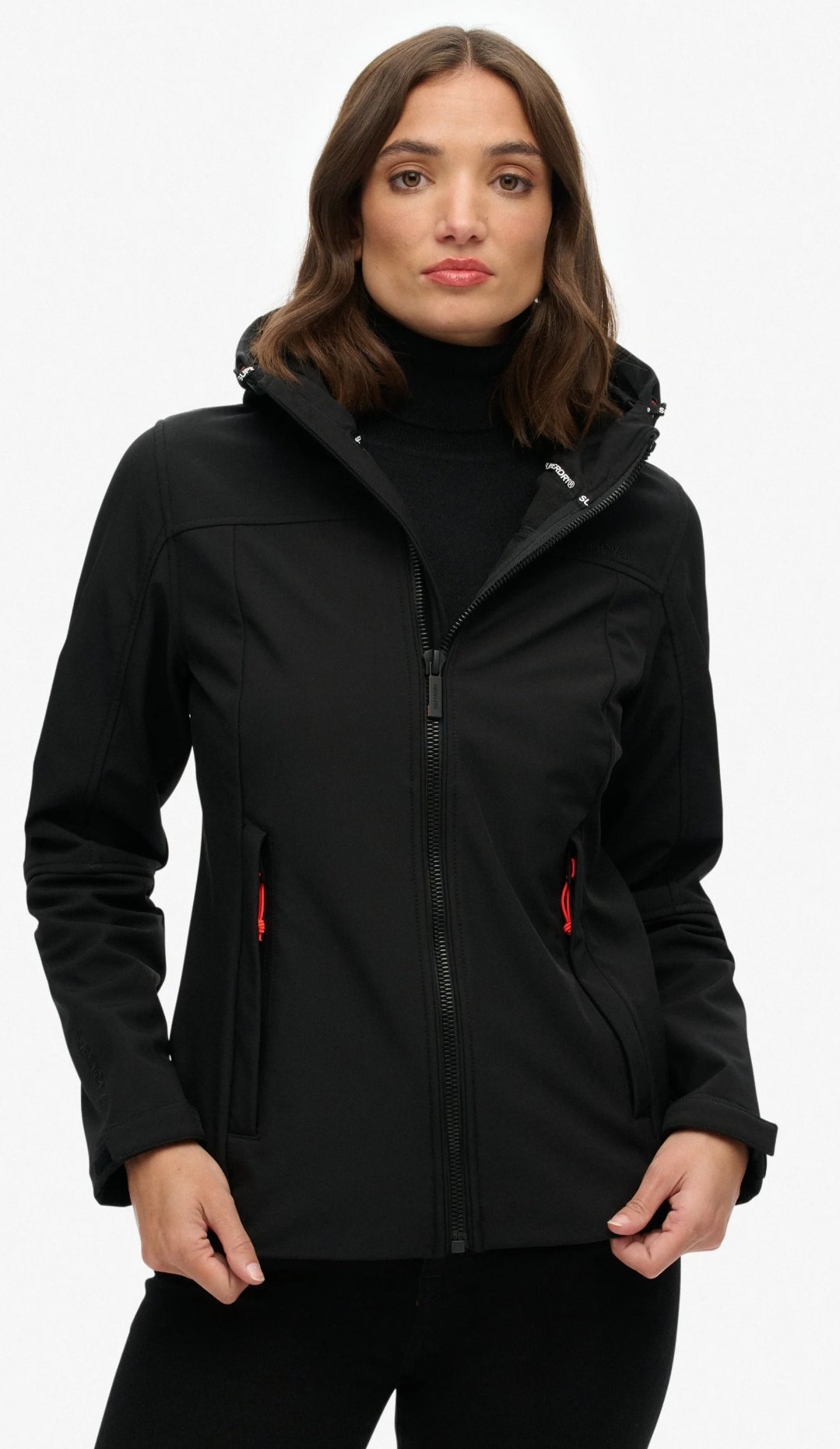 Chaqueta Superdry mujer softshell rosa y negra