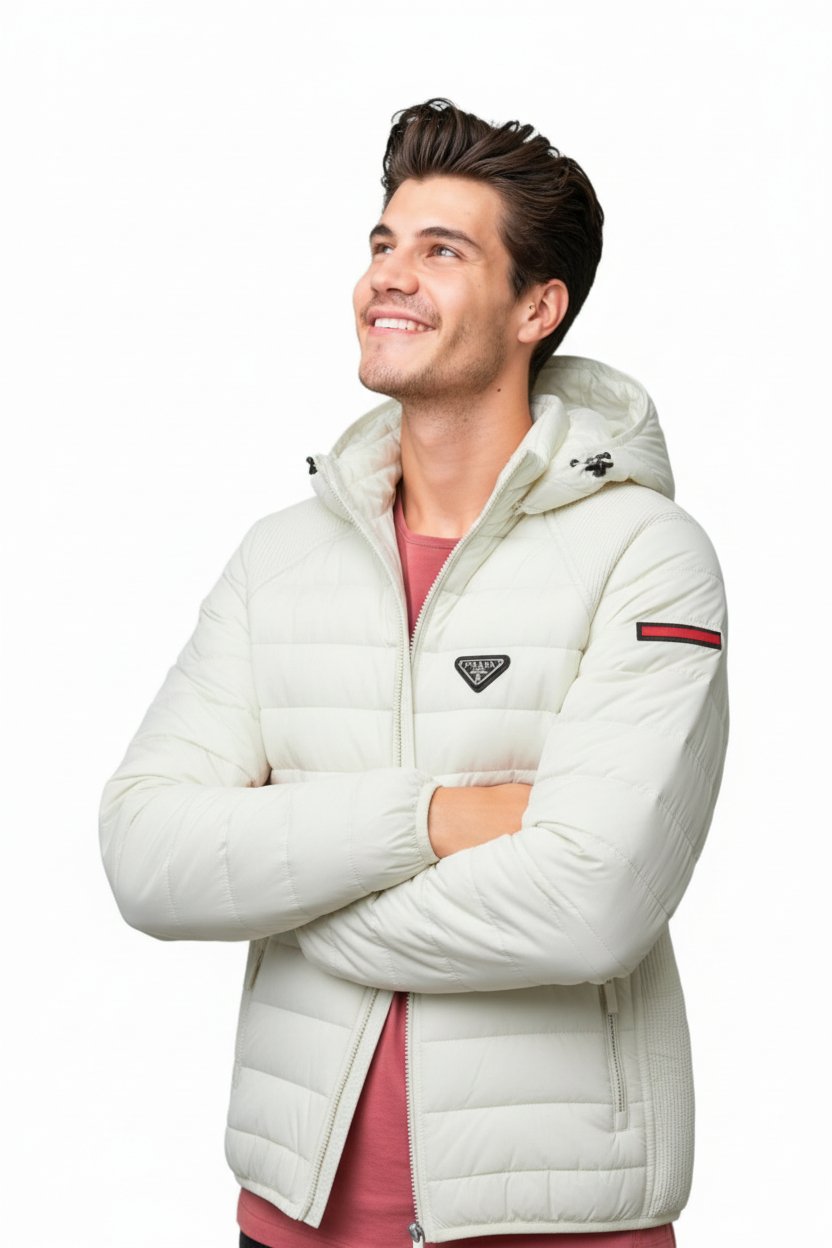 Chaqueta PRADA acolchada poliéster con capucha.