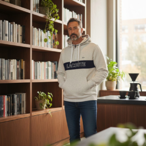 buzo lacoste hombre media cremallera