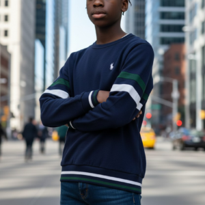 Buzo Polo cuello redondo azul marino