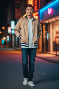 Chaqueta Lacoste bomber beige algodón 100% hombre.