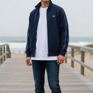 Chaqueta deportiva Lacoste azul con cierre completo