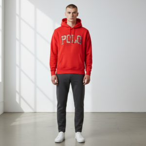 Buzo hoodie Polo Ralph Lauren rojo algodón