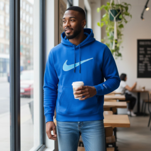 buzo hoodie Nike azul deportivo