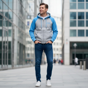 hoodie de hombre con cierre 100% algodón