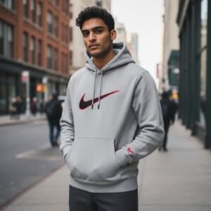 sudadera Nike gris claro con capucha