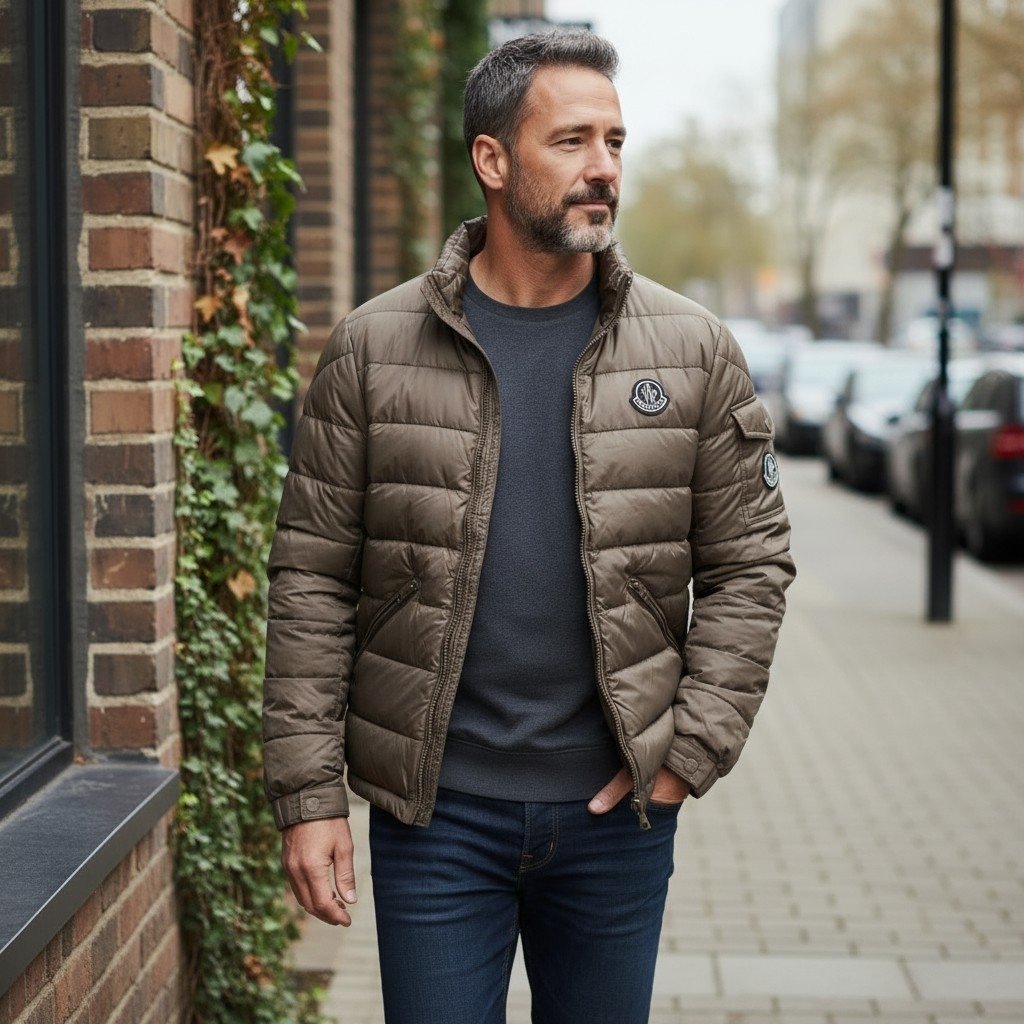 Chaqueta acolchada Moncler café premium