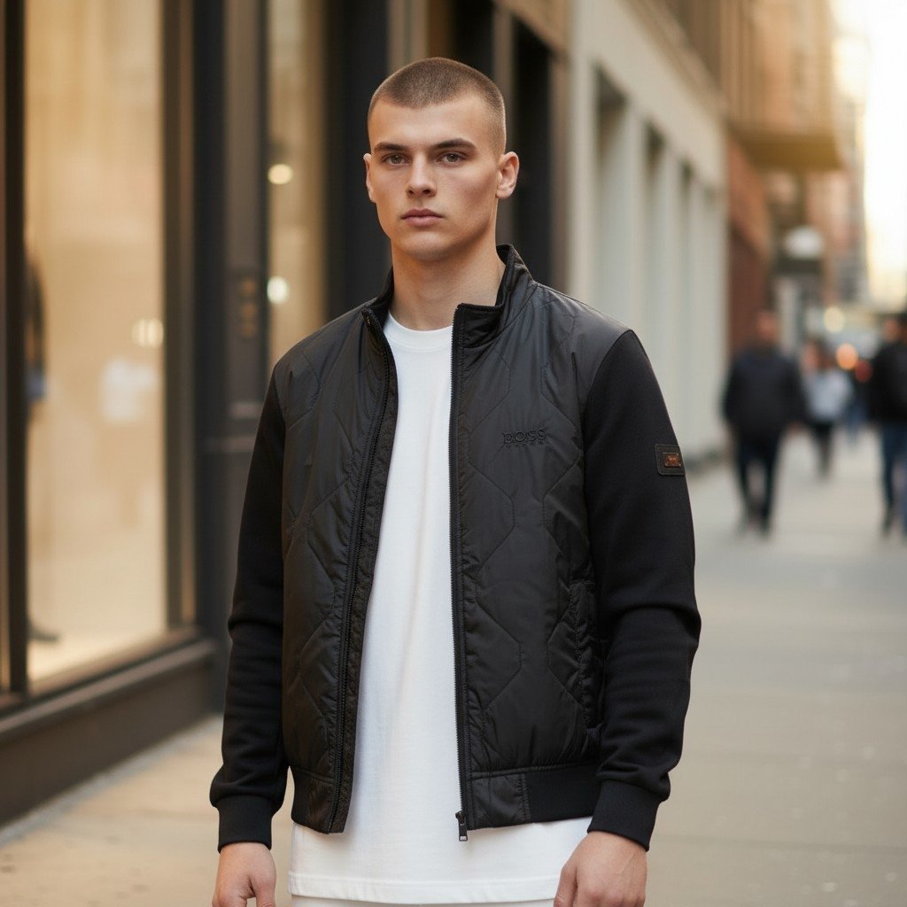 Chaqueta bomber Hugo Boss negra premium