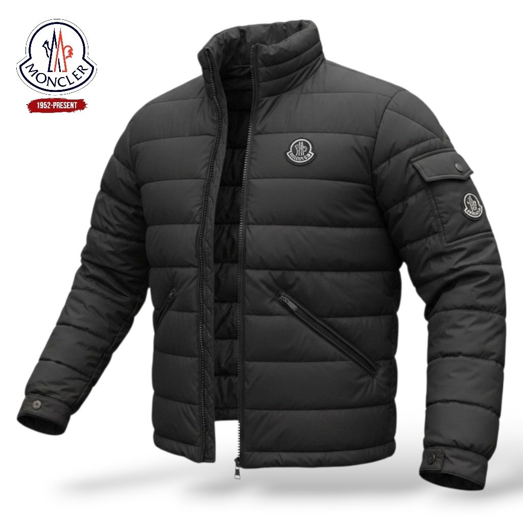 Chaqueta acolchada Moncler negra premium Chaqueta acolchada Moncler negra premium