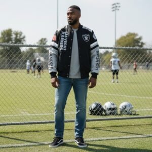 chaqueta bomber Las Vegas Raiders negra