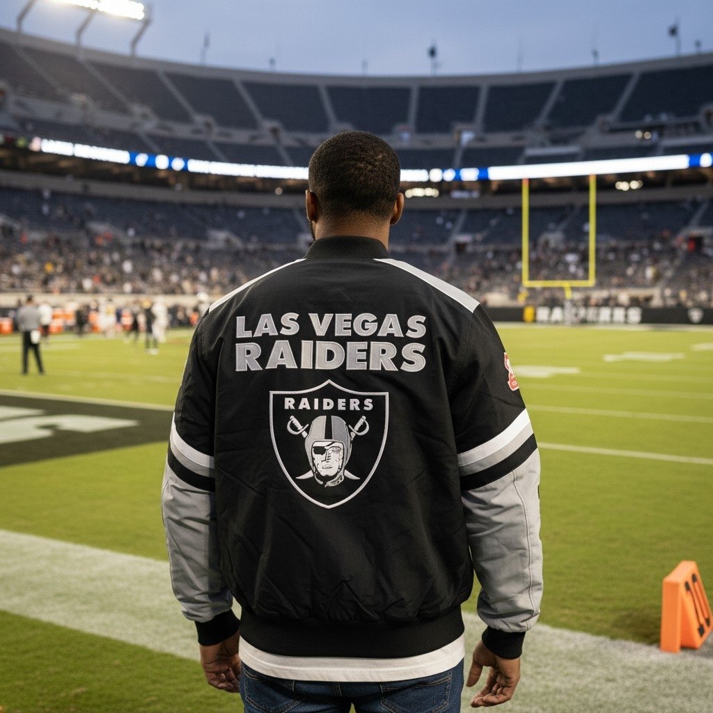 chaqueta bomber Las Vegas Raiders negra