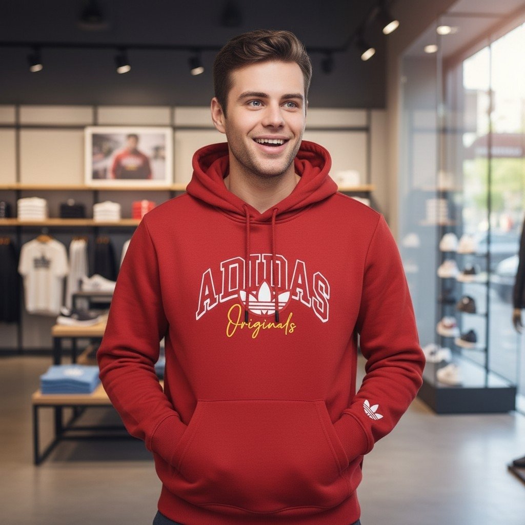 Hoodie Adidas Originals vinotinto con capucha