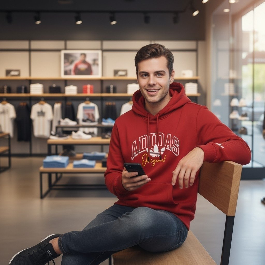 Hoodie Adidas Originals vinotinto con capucha Hoodie Adidas Originals vinotinto con capucha