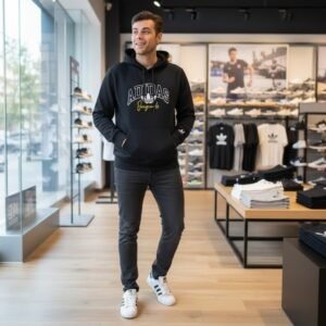 Buzo hoodie Adidas Originals negro algodón