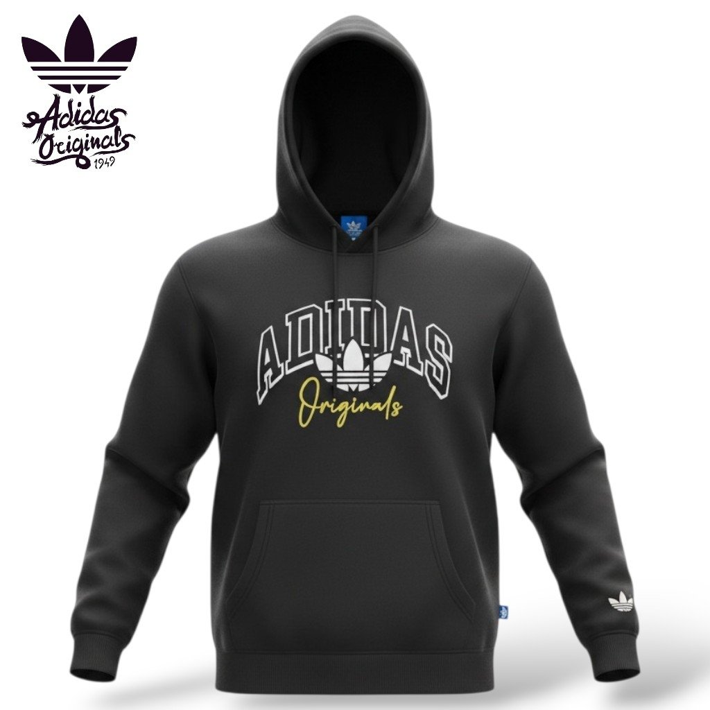 Buzo hoodie Adidas Originals negro algodón Buzo hoodie Adidas Originals negro algodón