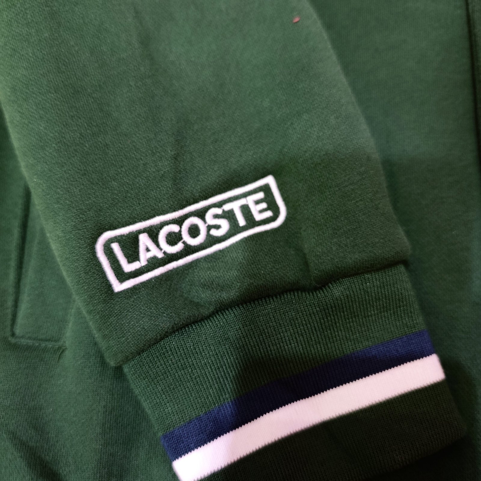 Chaqueta universitaria Lacoste verde algodón