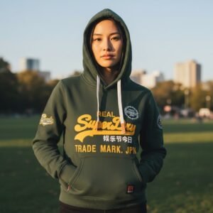 sudadera Superdry verde oliva con capucha