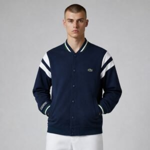 Chaqueta universitaria Lacoste azul navy algodón