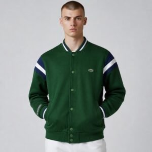 Chaqueta universitaria Lacoste verde algodón