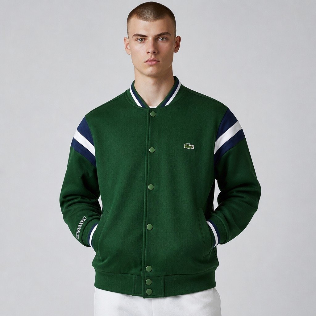 Chaqueta universitaria Lacoste verde algodón