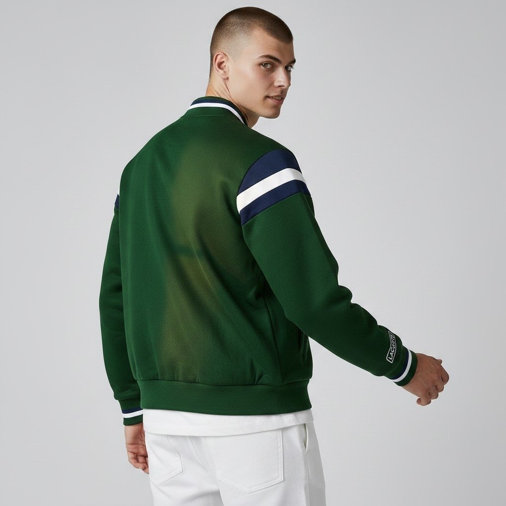 Chaqueta universitaria Lacoste verde algodón